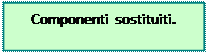Casella di testo: Componenti sostituiti.